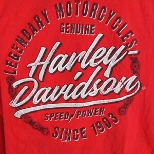 Harley-Davidson Red Long Sleeve Legendary Motorcycles Tee Men’s Large